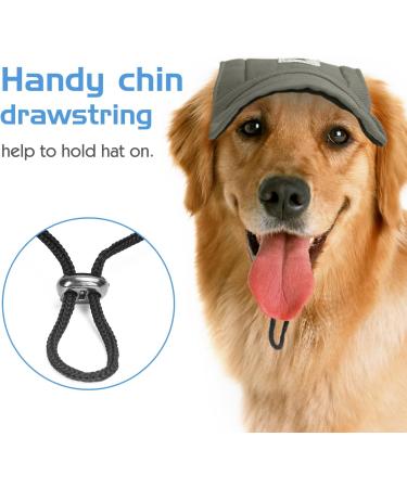 Pawaboo X-Large Dog Baseball Cap - Adjustable Sun Protection Hat with Ear Holes for Pets - Grey - Buy Online on GoSupps.com