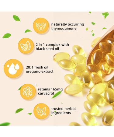 HEALOADING Organic Oregano Oil Softgels: Oil of Oregano 300mg with 200mg Black Seed Oil Oregano Supplement is Natural Antioxidants for Immune Health Non-GMO Gluten Free Formula - Buy Online on GoSupps.com
