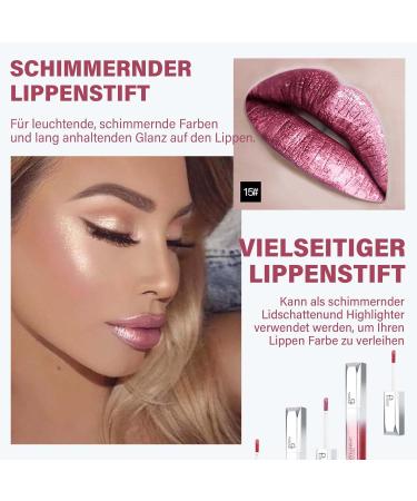 Clawrex Shiny lip gloss liquid pearl gloss lipstick Shimmer lipstick lasts 24 hours waterproof long lasting moisturizing does not fade easy to apply plumps the lips - Buy Online on GoSupps.com