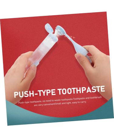 Buy Healvian 3ST Travel Toothbrush with Toothpaste & Braces Cleaning Brush - Manual Tooth Hygiene Kit (Blue 1 Pack) - Ideal for International Shipping - Buy Online on GoSupps.com