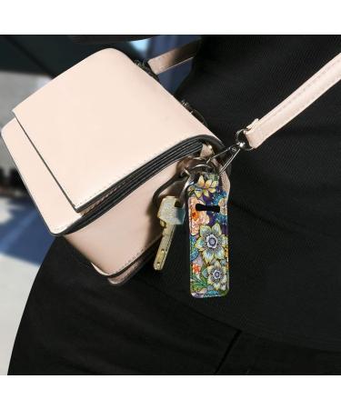 SCRAWLGOD Lip Balm Keyring for Women Girls Clip on Elastic Chapstick Sleeves Bohemian style flower - Buy Online on GoSupps.com