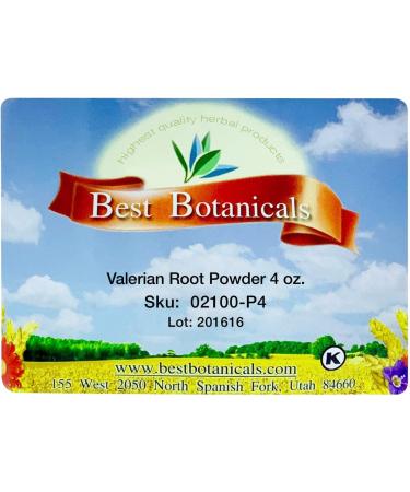 Best Botanicals Valerian Root Powder Gluten Free Sleep Enhancer for Adults Natural Sleep Tea, Vegan Supplement 4 oz 4 Ounce (Pack of 1) - Buy Online on GoSupps.com
