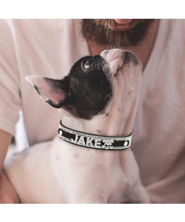 Senristar Personalized Bling Rhinestone Dog Collar | Custom Glitter Crystal Diamond | Stylish Hollow Band for Small Medium & Large Dogs | Black (2.5cm Width 37-43cm Neck) - Buy Online on GoSupps.com