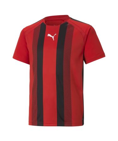 PUMA Unisex Children's Team League Striped Jersey Jr Shirt 116 Puma Red-puma Black-puma White