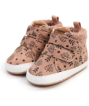 RVROVIC Baby Anti-Slip Sneakers Ankle Boots | Soft Toddler First Walkers | Newborn Crib Shoes 0-6 Months | A1 Leafbrown - Buy Online on GoSupps.com