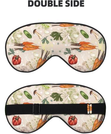 Cute Vegetables Print Sleep Eye Mask - Soft Eye Cover for Travel & Night Sleeping with Elastic Strap - Buy Online on GoSupps.com
