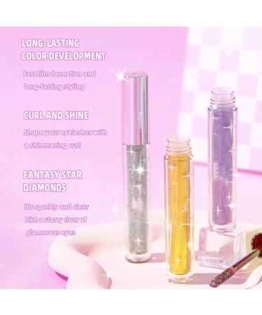 3 Colors Glitter Mascara Eyeshadow - Waterproof Glitter Mascara for Eyelashes Sparkling Diamonds Mascara Zero Clumps Long Lasting Anti-smudge (Gold) - Buy Online on GoSupps.com