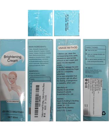 Underarm Armpit Whitening Cream Skin Whitening Cream for Knees Whitening Cream Skin Lightening Cream for Dark Skin and Private Parts Fade Melanin on Body Armpit Knees Elbows 60ml - Buy Online on GoSupps.com