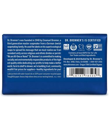 Dr. Bronner's Peppermint Pure-Castile Bar Soap - Organic, Fairtrade, Vegan - 140g Bar (1 Pack) - Buy Online on GoSupps.com
