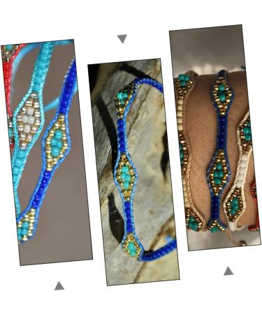 Amosfun 2 Pcs Colorful Bead Bracelet Womens Bracelet Embroidered Wrist Chain Woven Strand Bracelet Wristbands Colorful Beaded Bracelets Arm Ornament Beads Accessories Miss Decorate 25x1cm As Shown - Buy Online on GoSupps.com
