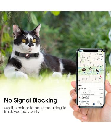 AirTag Dog Cat Collar Holder - 2 Sizes in 1 Design for Large, Medium and Small Pets - Slide On Protective Cover - Compatible with Apple AirTag - Black - Buy Online on GoSupps.com