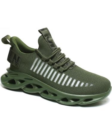 Men's Breathable Slip on Walking Shoes - Lightweight Casual Sneakers (Army/Green) Size 11 - Buy Online on GoSupps.com
