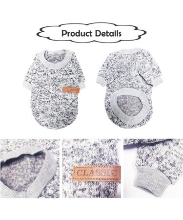 Warm Gray Pet Sweater for Small & Medium Dogs | Cozy Dog Clothing & Cat Apparel - Winter Dog Sweater - Buy Online on GoSupps.com
