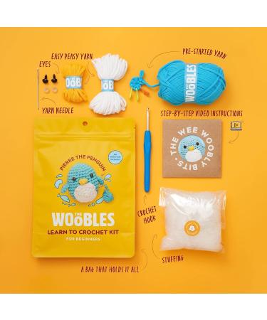 Woobles Beginners Crochet Kit with Easy Peasy Yarn - Pierre The Penguin | Step-by-Step Video Tutorials | Seen on Shark Tank - Buy Online on GoSupps.com