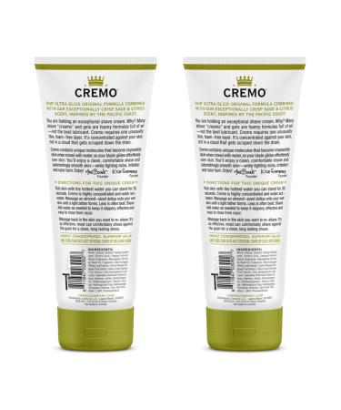 Cremo Barber Grade Sage & Citrus Shave Cream - 6 Fl Oz (2 Pack) | Ultra-Slick Formula for Smooth Shaves, Fights Nicks, Cuts, and Razor Burn - Buy Online on GoSupps.com