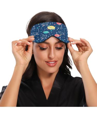 Outer Space Pattern Sleeping Eye Mask | Adjustable Strap, Breathable & Comfortable | Blackout Eye Mask for Men & Women - Buy Online on GoSupps.com