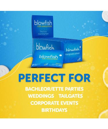 Blowfish Hangover Relief | 25 Single Dose Envelopes | Fast Effective Relief for Weddings Bachelorette Parties & Welcome Bags - Buy Online on GoSupps.com