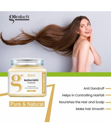 GLIMLACH 100% Natural Multani Mitti Powder - Nourishing Face Skin & Hair Care | 200g Organic Clay for Radiant Skin - Buy Online on GoSupps.com