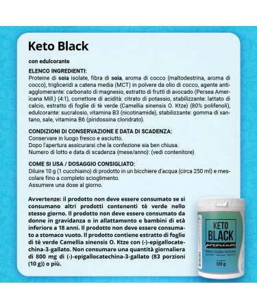 Keto Black Original - Vegan Coconut Protein Shake for Ketogenic Diet | 120g Powder - Buy Online on GoSupps.com