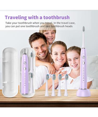 SARMOCARE Sonic Electric Toothbrush - Rechargeable for Adults & Kids | 5 Modes, 3 Intensity Levels | Waterproof, Wireless Charging | Smart Timer & Travel Case - Purple - Buy Online on GoSupps.com