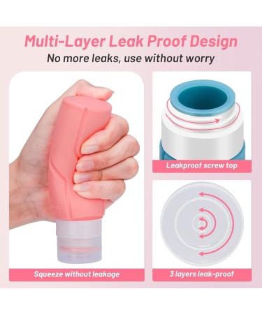 Alyvisun 4 Pack Silicone Travel Bottles for Toiletries Refillable & Leak-proof Travel Containers 100ml Small Size Squeezy Bottles for Shampoo Lotion Cosmetic - Buy Online on GoSupps.com