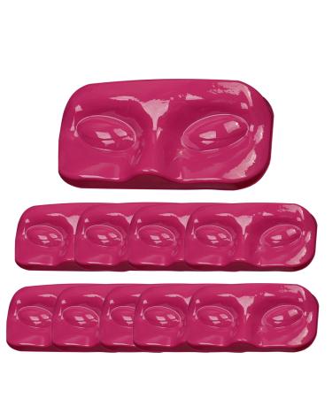 10Pcs Face-Shaped Eyelash Trays Portable Empty Lash Packaging Box for False Eyelashes Durable PVC Storage Care Box Rose red