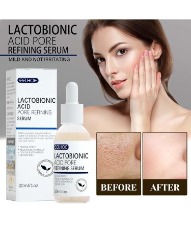 Lactobionic Acid Pore Refining Serum - Shrink Pores Remove Blackheads Reduce Fine Lines & Wrinkles - Anti-Aging Facial Essence 30ml for All Skin Types - Buy Online on GoSupps.com