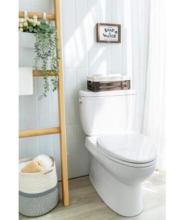 Dahey Toilet Tank Paper Basket Organizer- 2 Pack Wooden Storage Bins for Bathroom and Closet with Handles and Washable Liner - Buy Online on GoSupps.com