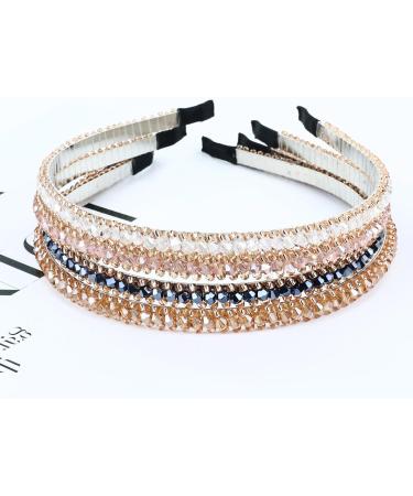 inSowni 8 Pieces Decorative Birthday Party Prom Weddling Sparkling Crystal Rhinestone Metal Headbands Hair Bands Hoops Accessories for Women Girls Teens Kids - Buy Online on GoSupps.com