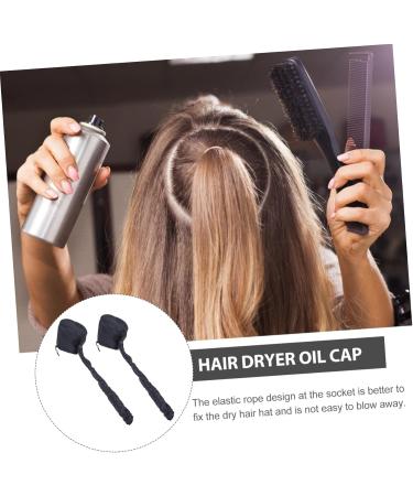 Healeved 2pcs Dry Hair Cap Portable Conditioning Hats Cap for Curly Delicate Hats Caps Black 190t - Buy Online on GoSupps.com