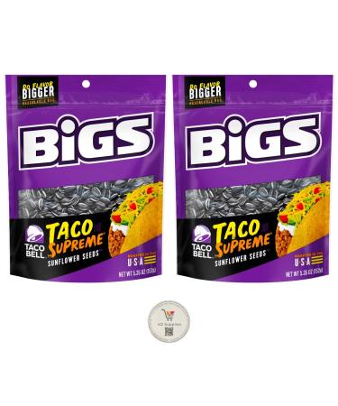 BIGS Sunflower Seeds, Keto Friendly 5.35 oz Bags (Pack of 2) (Taco Bell Supreme)