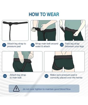 QAYE Hernia Belt for Men & Women - Inguinal Hernia Support, Removable Compression Pads, Black (X-Large) - Buy Online on GoSupps.com