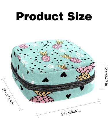Pineapple Heart Pattern Menstrual Storage Bag - Period Kit Pouch for Women, Girls, Menstrual Cup and Tampons - Color 3 - Buy Online on GoSupps.com