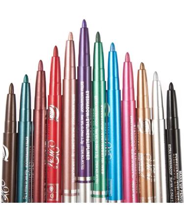 Chargenyang 12 PCS Colorful Eyebrow Pencil Eyeliner Eyebrow Lip Liner Pencil Pen Makeup Cosmetic Set Kit Retractable Long-Lasting Smooth Waterline Eye Liner Lip Liner Eyeshadow Eyeliners for Women