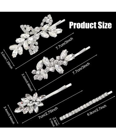 6-Piece Rhinestone Wedding Hair Clips & Pins - Crystal Barrette Bridal Hair Accessories for Women - Buy Online on GoSupps.com