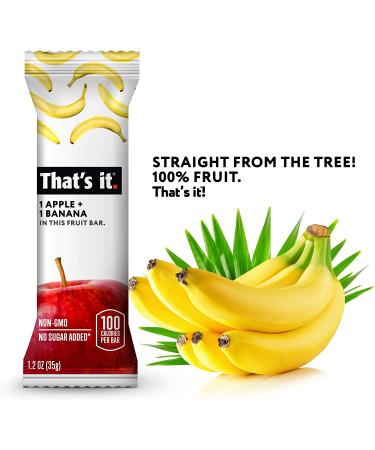 Thatâ€™s It Nutrition Apples + Banana Fruit Bars - 100% Natural, Paleo, Non-GMO, Sugar-Free, 12 Pack - Buy Online on GoSupps.com