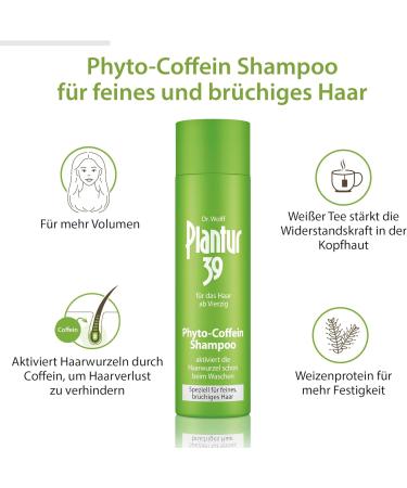  Plantur 39 Plantur 39 Phyto Shampoo with Caffeine - 3 x 250 ml - Special for fine and brittle hair - Care shampoo to prevent menopausal hair loss - Buy Online on GoSupps.com