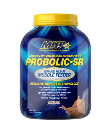 Maximum Human Performance Probolic-SR Sustained Release Protein Powder, 24g Protein, BCAAs, Glutamine, Arginine, Pre-Workout, Post-Workout, Nighttime Protein, 4lbs, 52 Servings, Chocolate Chocolate 4.27 Pound (Pack of 1)
