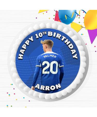 FOOTBALL FAVOURITE PLAYER BIRTHDAY PERSONALISED 7.5 INCH EDIBLE ICING CAKE TOPPER DECORATION FB100 - Buy Online on GoSupps.com
