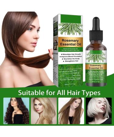 60ML Rosemary Oil for Hair Rosemary Oil Skin Care-Pure Organic for Eyelashes Eyebrows Face Stimulates Growth Nourishes Scalp - Buy Online on GoSupps.com