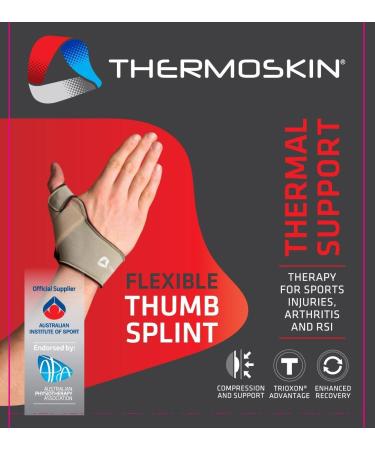 Thermoskin Flexible Thumb Right Splint - Beige Large (85264) | Supportive & Comfortable Thumb Brace for Injury Recovery - Buy Online on GoSupps.com