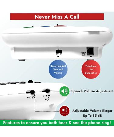 Geemarc CL100 Big Button Phone for Seniors | 30 dB Amplified Corded Phone with Visual Indicator | Ideal for Hearing Impaired | Large Buttons & Amplified Hearing | Home Landline Phone - Buy Online on GoSupps.com