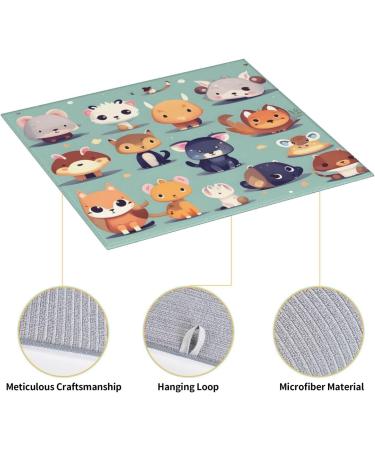 Composite Sponge Microfiber Drying Mat - Cute Animals Design | 18x24 Inch, Foldable & Hangable for Kitchen Draining Rack - Absorbent for Baby Bottles, Coffee Pads - Buy Online on GoSupps.com