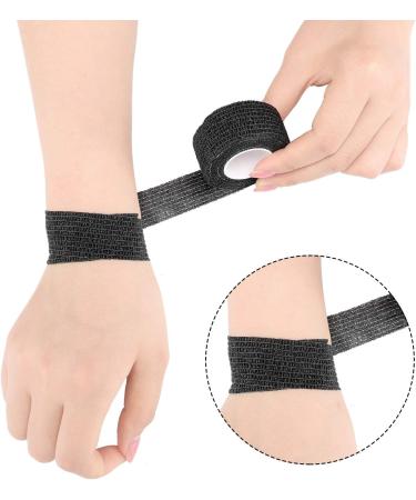 Pangda 12 Pack 1 Inch Black Self-Adherent Bandage Wrap for Sports - 5 Yards Each - Stretch Tape for Wrist, Ankle - Adhesive Bandage Tape - Buy Online on GoSupps.com