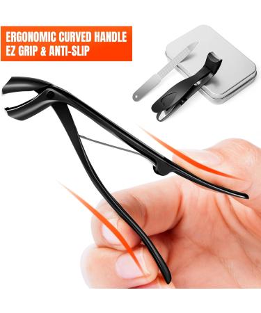 DRMODE Angled Head Nail Clippers for Thick Nails - Premium Steel Toe Nail Cutter with Wide Opening for Men, Seniors, Women - Black - Buy Online on GoSupps.com