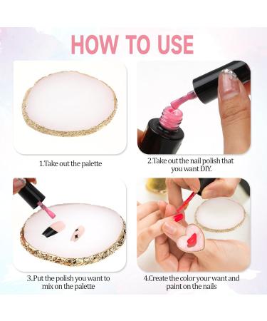 Giantree 2 Pcs Resin Nail Art Palette | Nail Polish Color Mixing & Display | Nail DIY Supplies - International Shipping Available - Buy Online on GoSupps.com