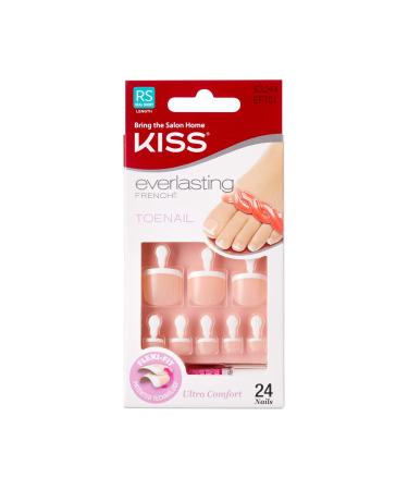 Kiss Everlasting French Toenail Kit Real Short 24 Nail (3 Pack)