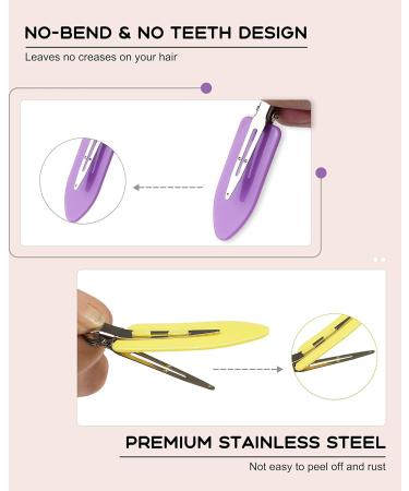 No Bend Hair Clips 60 Pcs - 2.3in Duck Billed Hair Clips for Creaseless Styling (6 Colors) - Buy Online on GoSupps.com