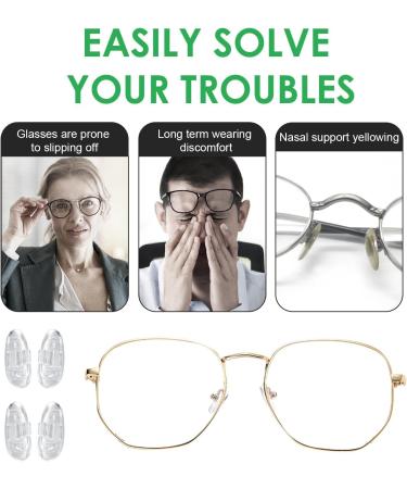 10 Pairs Silicone Nose Pads - Non-Slip Glasses & Sunglasses Accessories - Comfortable Pressure-Reducing Clear Pads - Buy Online on GoSupps.com