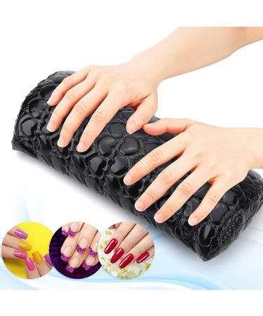 Nail Pillow Hand Rest - Washable PU Leather Armrest for Manicure - Black Nail Art Accessory for Techs - Buy Online on GoSupps.com